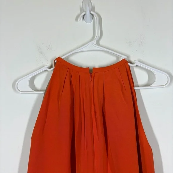 Celine 100% Silk Orange Dress Size 34 - Picture 7 of 10